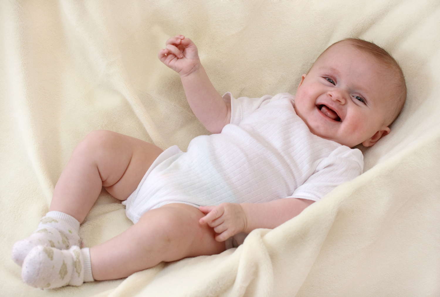 little baby girl smiling